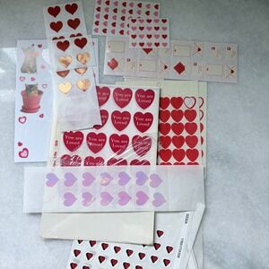 Vintage 90s Mrs Grossmans Heart Sticker Lot Holographic Valentine's